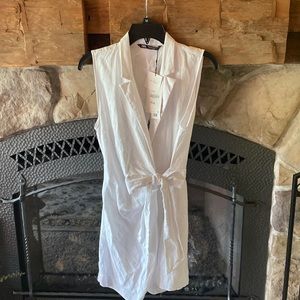 Zara white wrap around dress short